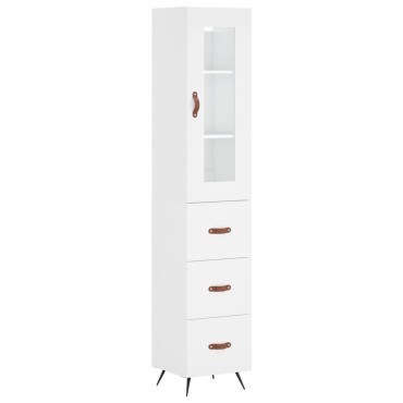 vidaXL Ντουλάπι Λευκό 34,5x34x180cm από Επεξεργασμένο Ξύλο 1 τεμ.