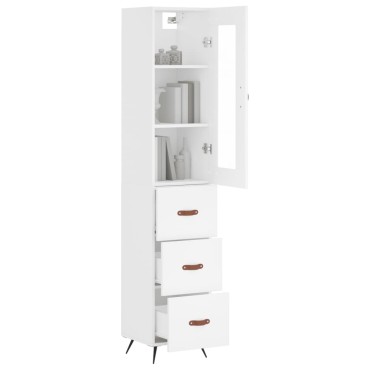 vidaXL Ντουλάπι Λευκό 34,5x34x180cm από Επεξεργασμένο Ξύλο 1 τεμ.