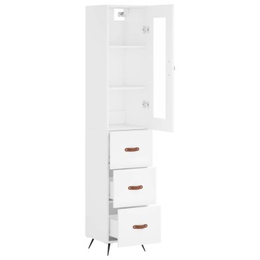 vidaXL Ντουλάπι Λευκό 34,5x34x180cm από Επεξεργασμένο Ξύλο 1 τεμ.