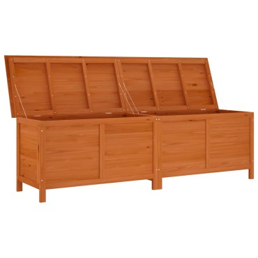 vidaXL Μπαούλο Αποθ. Κήπου Καφέ 198,5x50x56,5cm Μασίφ Ξύλο Ελάτης 1 τεμ.