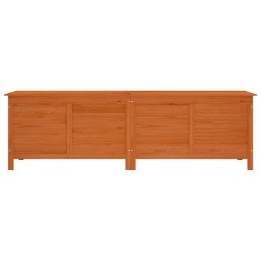 vidaXL Μπαούλο Αποθ. Κήπου Καφέ 198,5x50x56,5cm Μασίφ Ξύλο Ελάτης 1 τεμ.