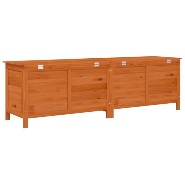 vidaXL Μπαούλο Αποθ. Κήπου Καφέ 198,5x50x56,5cm Μασίφ Ξύλο Ελάτης 1 τεμ.