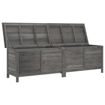 vidaXL Μπαούλο Αποθ. Κήπου Ανθρακί 198,5x50x56,5cm Μασίφ Ξύλο Ελάτης 1 τεμ.