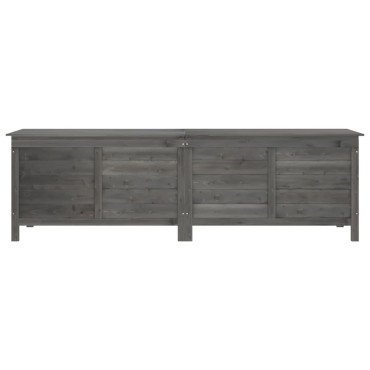 vidaXL Μπαούλο Αποθ. Κήπου Ανθρακί 198,5x50x56,5cm Μασίφ Ξύλο Ελάτης 1 τεμ.