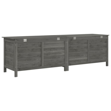 vidaXL Μπαούλο Αποθ. Κήπου Ανθρακί 198,5x50x56,5cm Μασίφ Ξύλο Ελάτης 1 τεμ.