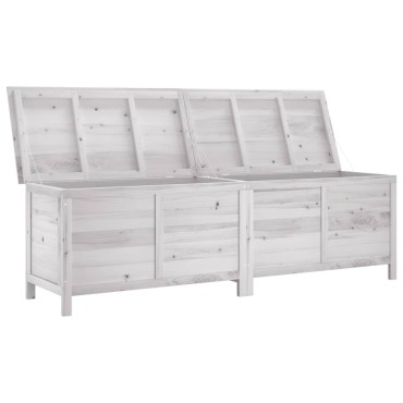 vidaXL Μπαούλο Αποθ. Κήπου Λευκό 198,5x50x56,5cm Μασίφ Ξύλο Ελάτης 1 τεμ.