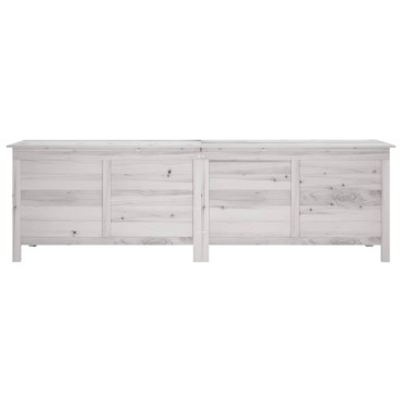 vidaXL Μπαούλο Αποθ. Κήπου Λευκό 198,5x50x56,5cm Μασίφ Ξύλο Ελάτης 1 τεμ.