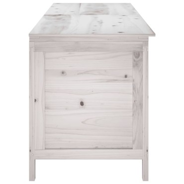 vidaXL Μπαούλο Αποθ. Κήπου Λευκό 198,5x50x56,5cm Μασίφ Ξύλο Ελάτης 1 τεμ.
