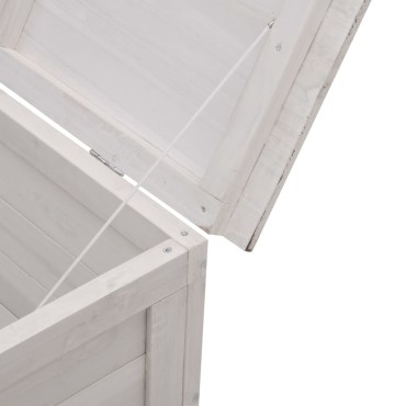 vidaXL Μπαούλο Αποθ. Κήπου Λευκό 198,5x50x56,5cm Μασίφ Ξύλο Ελάτης 1 τεμ.