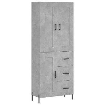 vidaXL Ντουλάπι Γκρι Σκυροδέματος 69,5x34x180cm Επεξεργασμένο Ξύλο 1 τεμ.