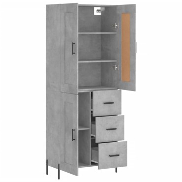 vidaXL Ντουλάπι Γκρι Σκυροδέματος 69,5x34x180cm Επεξεργασμένο Ξύλο 1 τεμ.
