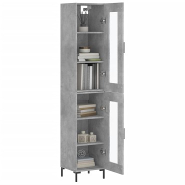 vidaXL Ντουλάπι Γκρι Σκυροδέματος 34,5x34x180cm Επεξεργασμένο Ξύλο 1 τεμ.