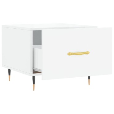 vidaXL Τραπεζάκια Σαλονιού 2 τεμ. Λευκά 50x50x40cm Επεξεργασμένο Ξύλο
