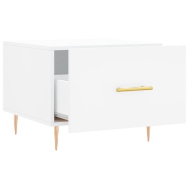 vidaXL Τραπεζάκια Σαλονιού 2 τεμ. Λευκά 50x50x40cm Επεξεργασμένο Ξύλο