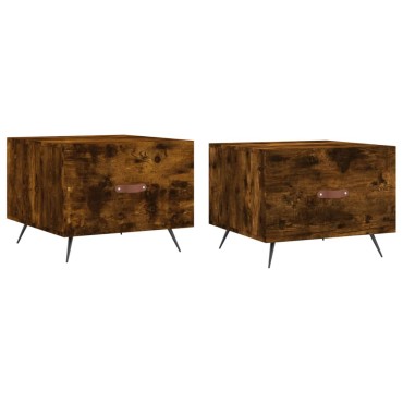 vidaXL Τραπεζάκια Σαλονιού 2 τεμ. Καπνιστή Oak 50x50x40cm Επεξ. Ξύλο