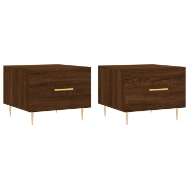 vidaXL Τραπεζάκια Σαλονιού 2 τεμ. Brown Oak 50x50x40cm Επεξ. Ξύλο