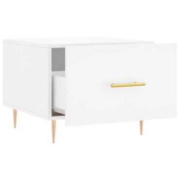vidaXL Τραπεζάκια Σαλονιού 2 τεμ. Λευκά 50x50x40cm Επεξεργασμένο Ξύλο