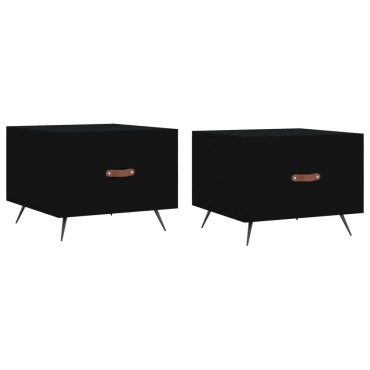 vidaXL Τραπεζάκια Σαλονιού 2 τεμ. Μαύρα 50x50x40cm Επεξεργ. Ξύλο