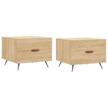 vidaXL Τραπεζάκια Σαλονιού 2 τεμ. Sonoma Δρυς 50x50x40cm Επεξ. Ξύλο