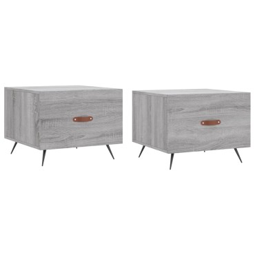 vidaXL Τραπεζάκια Σαλονιού 2 τεμ. Γκρι sonoma 50x50x40cm Επεξ. Ξύλο