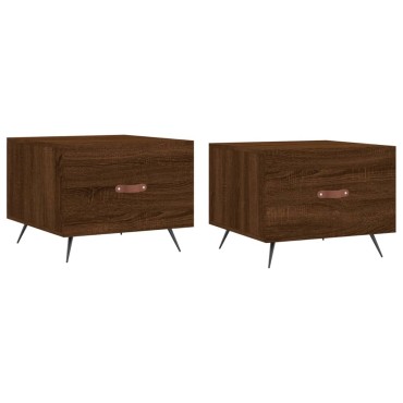 vidaXL Τραπεζάκια Σαλονιού 2 τεμ. Brown Oak 50x50x40cm Επεξ. Ξύλο