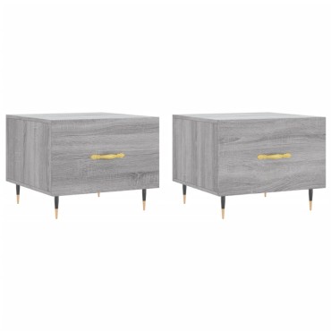 vidaXL Τραπεζάκια Σαλονιού 2 τεμ. Γκρι sonoma 50x50x40cm Επεξ. Ξύλο