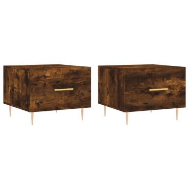 vidaXL Τραπεζάκια Σαλονιού 2 τεμ. Καπνιστή Oak 50x50x40cm Επεξ. Ξύλο