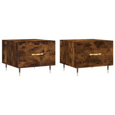 vidaXL Τραπεζάκια Σαλονιού 2 τεμ. Καπνιστή Oak 50x50x40cm Επεξ. Ξύλο
