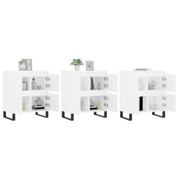 vidaXL Ντουλάπι 3 τεμ. Λευκό Επεξεργασμένο Ξύλο 180x35x70cm