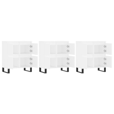 vidaXL Ντουλάπι 3 τεμ. Λευκό Επεξεργασμένο Ξύλο 180x35x70cm