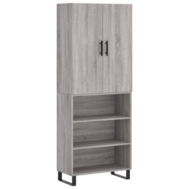 vidaXL Ντουλάπι Γκρι Sonoma 69,5x34x180cm Επεξεργασμένο Ξύλο 1 τεμ.
