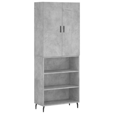 vidaXL Ντουλάπι Γκρι Σκυροδέματος 69,5x34x180cm Επεξεργασμένο Ξύλο 1 τεμ.