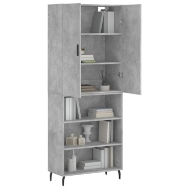 vidaXL Ντουλάπι Γκρι Σκυροδέματος 69,5x34x180cm Επεξεργασμένο Ξύλο 1 τεμ.