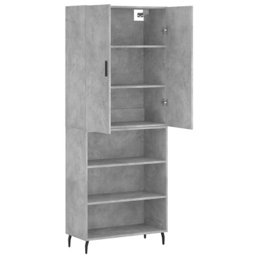 vidaXL Ντουλάπι Γκρι Σκυροδέματος 69,5x34x180cm Επεξεργασμένο Ξύλο 1 τεμ.
