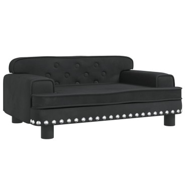 vidaXL Καναπές Παιδικός Μαύρο 70x45x30cm από Βελούδο 1 τεμ.