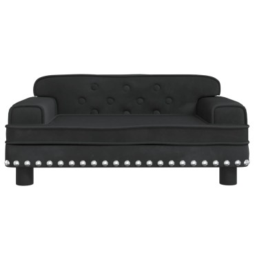 vidaXL Καναπές Παιδικός Μαύρο 70x45x30cm από Βελούδο 1 τεμ.