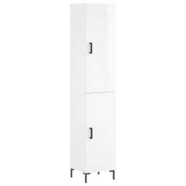 vidaXL Ντουλάπι Γυαλ. Λευκό 34,5x34x180cm από Επεξεργασμένο Ξύλο 1 τεμ.