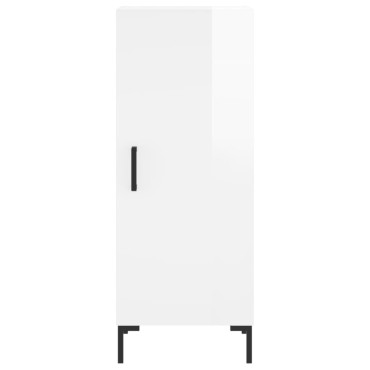 vidaXL Ντουλάπι Γυαλ. Λευκό 34,5x34x180cm από Επεξεργασμένο Ξύλο 1 τεμ.