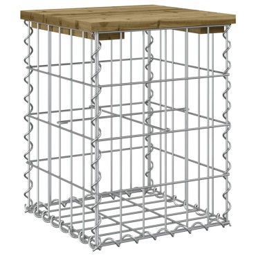 vidaXL Παγκάκι Κήπου Συρματοκιβώτιο 33x31x42cm Εμποτ. Ξύλο Πεύκου 1 τεμ.