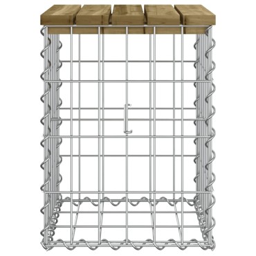 vidaXL Παγκάκι Κήπου Συρματοκιβώτιο 33x31x42cm Εμποτ. Ξύλο Πεύκου 1 τεμ.