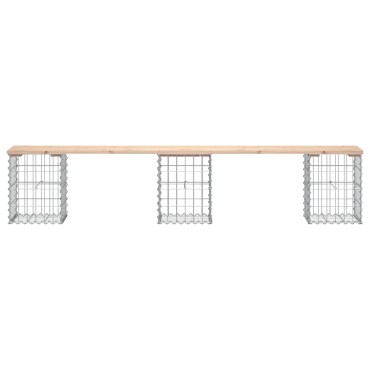 vidaXL Παγκάκι Κήπου Συρματοκιβώτιο 203x31x42cm από Μασίφ Ξύλο Πεύκου 1 τεμ.