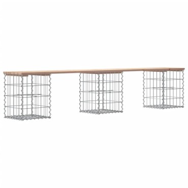 vidaXL Παγκάκι Κήπου Συρματοκιβώτιο 203x31x42cm από Μασίφ Ξύλο Πεύκου 1 τεμ.