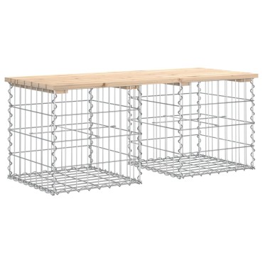 vidaXL Παγκάκι Κήπου Συρματοκιβώτιο 103x44x42cm Μασίφ Ξύλο Πεύκου 1 τεμ.