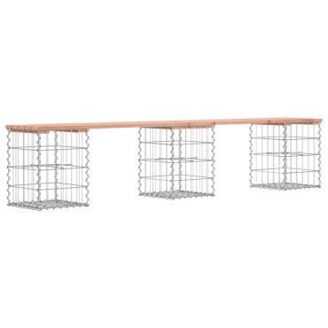vidaXL Πάγκος Κήπου Συρματοκιβώτιο 203x31x42cm Μασίφ Ψευδοτσούγκα 1 τεμ.