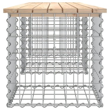 vidaXL Παγκάκι Κήπου Συρματοκιβώτιο 203x44x42cm Μασίφ Ξύλο Πεύκου 1 τεμ.