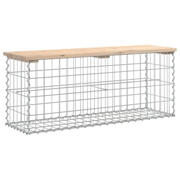 vidaXL Παγκάκι Κήπου Συρματοκιβώτιο 103x31,5x42cm Μασίφ Ξύλο Πεύκου 1 τεμ.