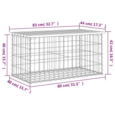 vidaXL Παγκάκι Κήπου Συρματοκιβώτιο 83x44x42cm Μασίφ Ξύλο Πεύκου 1 τεμ.