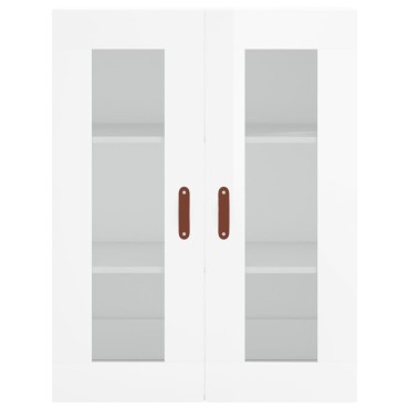 vidaXL Ντουλάπια Τοίχου 2 τεμ. Γυαλιστερό Λευκό από Επεξεργασμένο ξύλο 69,5x34x90cm