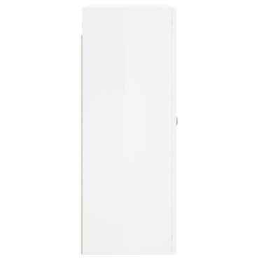 vidaXL Ντουλάπια Τοίχου 2 τεμ. Γυαλιστερό Λευκό από Επεξεργασμένο ξύλο 69,5x34x90cm
