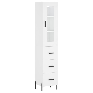 vidaXL Ντουλάπι Λευκό 34,5x34x180cm από Επεξεργασμένο Ξύλο 1 τεμ.